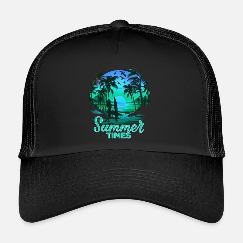 Retro Palmen Sonne Urlaub Summer Times Trucker Cap