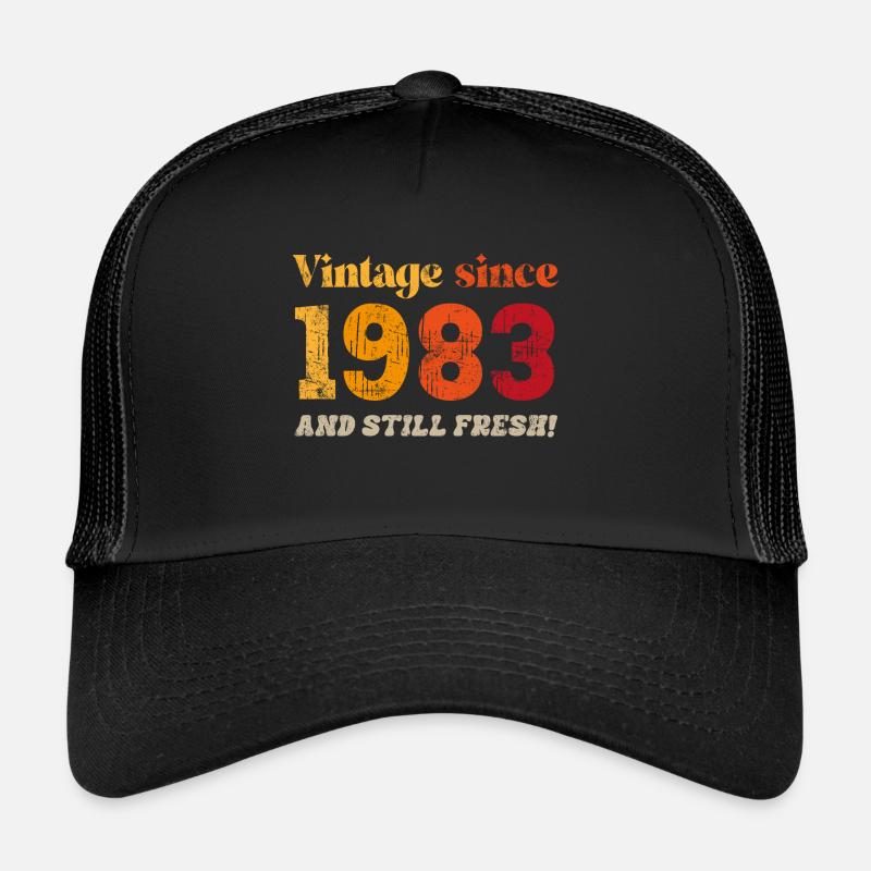 Vintage 1983 - Trucker Cap - Schwarz/Schwarz