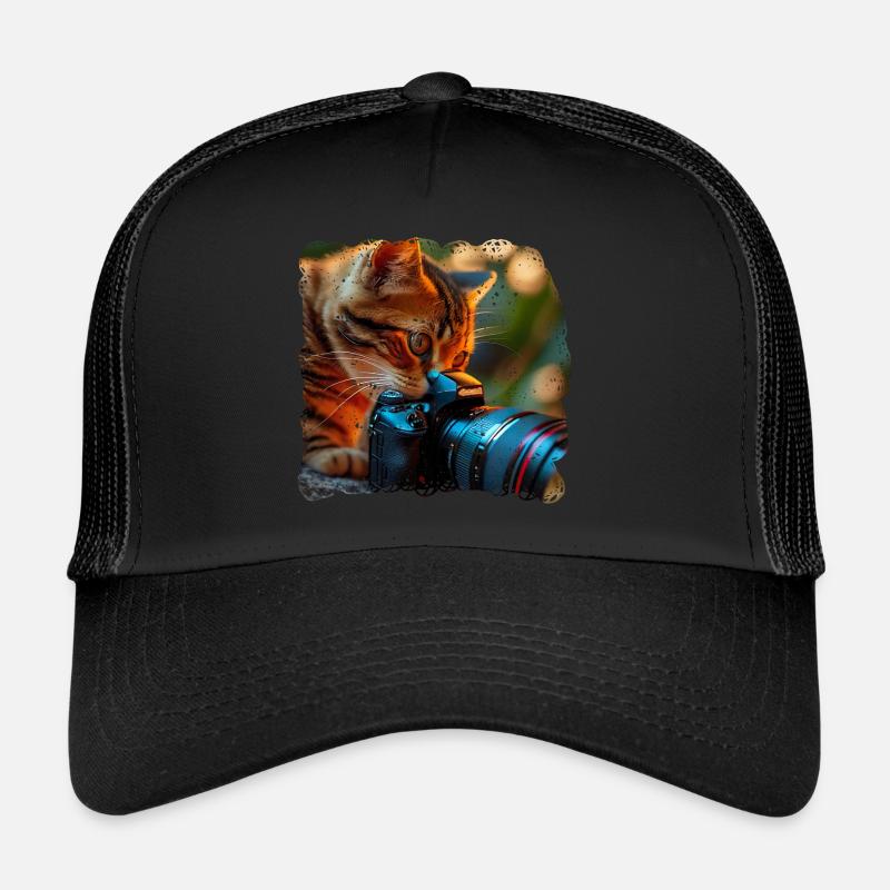 Cat discovers the world in a new way Trucker Cap