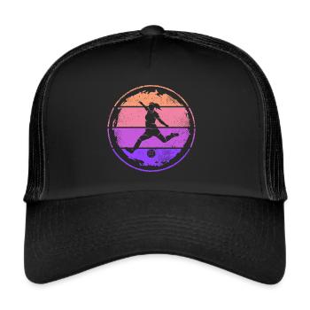 Fußballer Fußballspieler Frauen Mädchen Fußball - Trucker Cap - Schwarz/Schwarz - Vorne