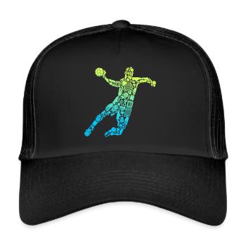 Joueur de handball Symboles de handball Joueur de handball - Casquette trucker  - noir/noir - Devant