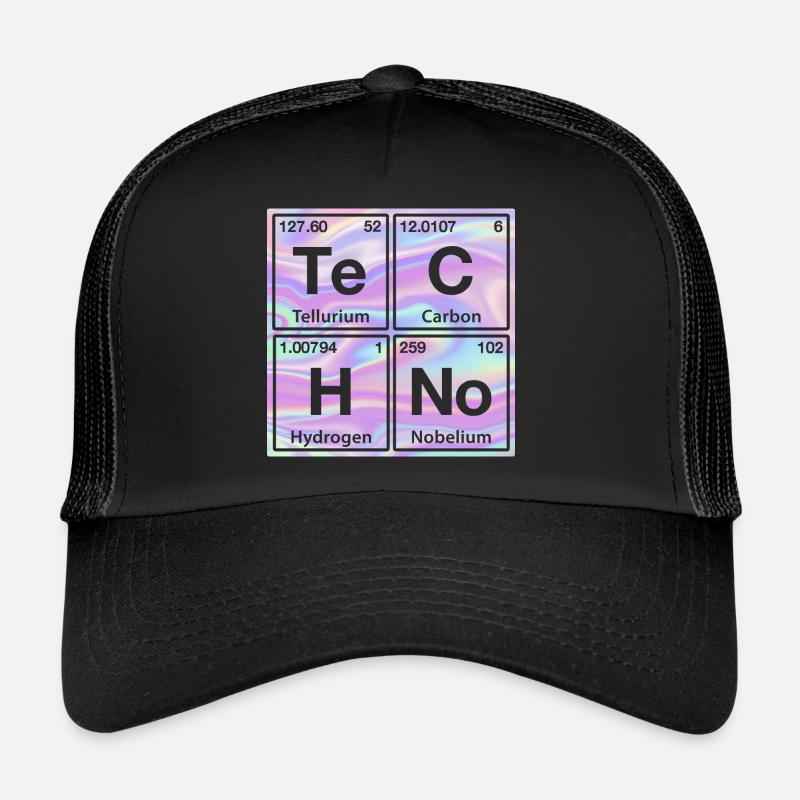Techno Rave Electro Raver Chemie Periodensystem Trucker Cap