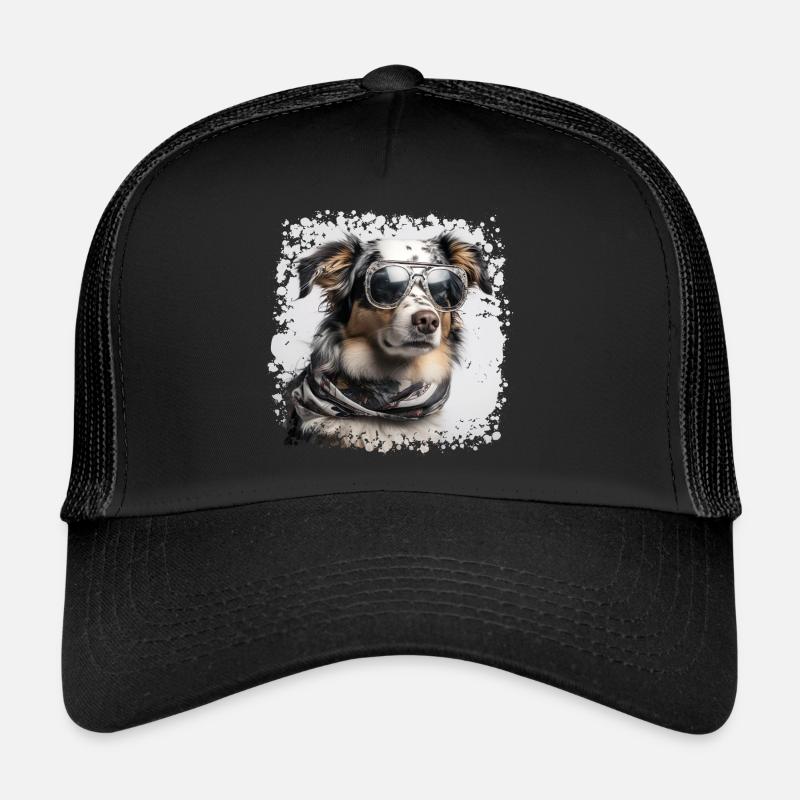 Cooler Hund mit Brille Trucker Cap