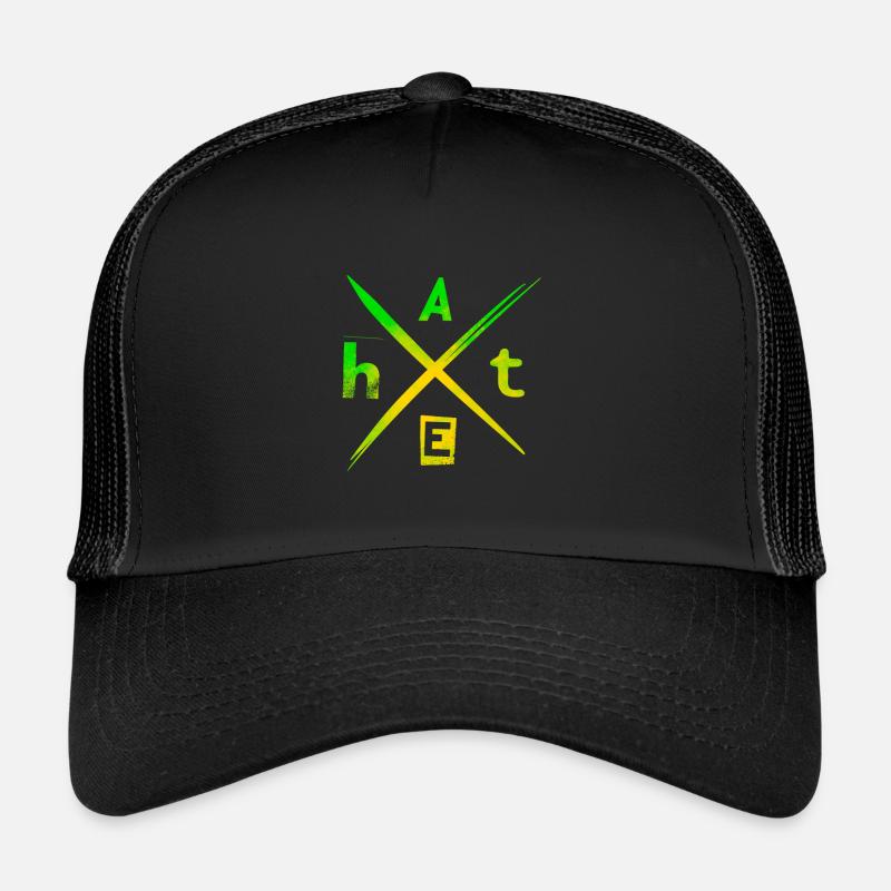 H A T E hate - Casquette trucker  - noir/noir