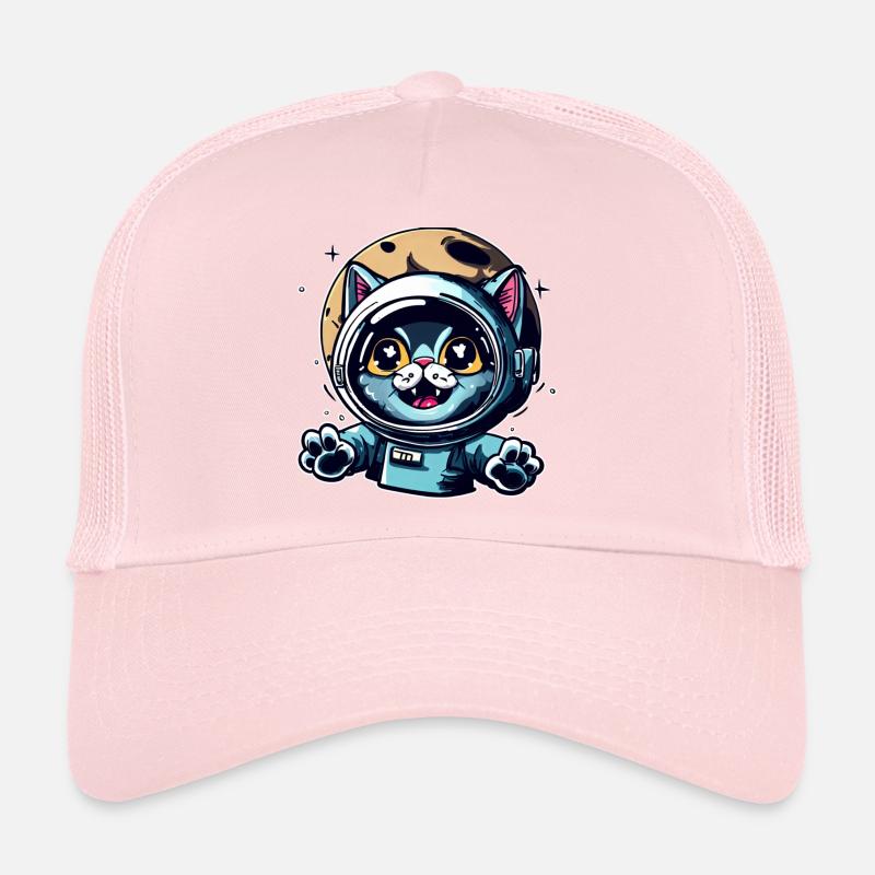 Space Cat to Moon Trucker Cap