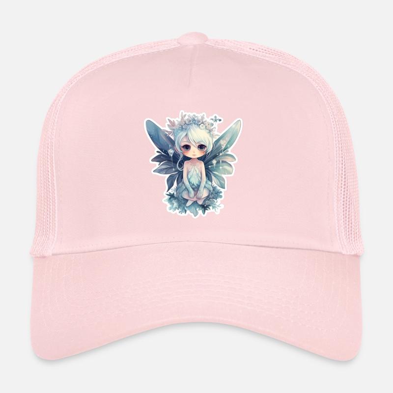 Petite fée des glaces avec couronne de fleurs Casquette trucker 