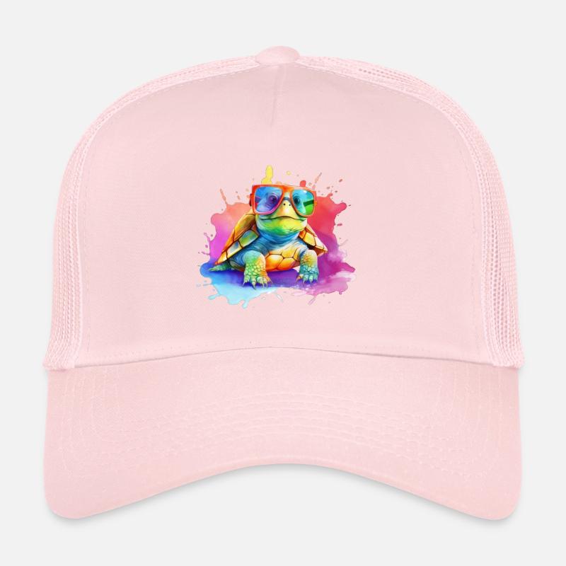 Bunte coole Schildkröte mit Sonnenbrille Trucker Cap