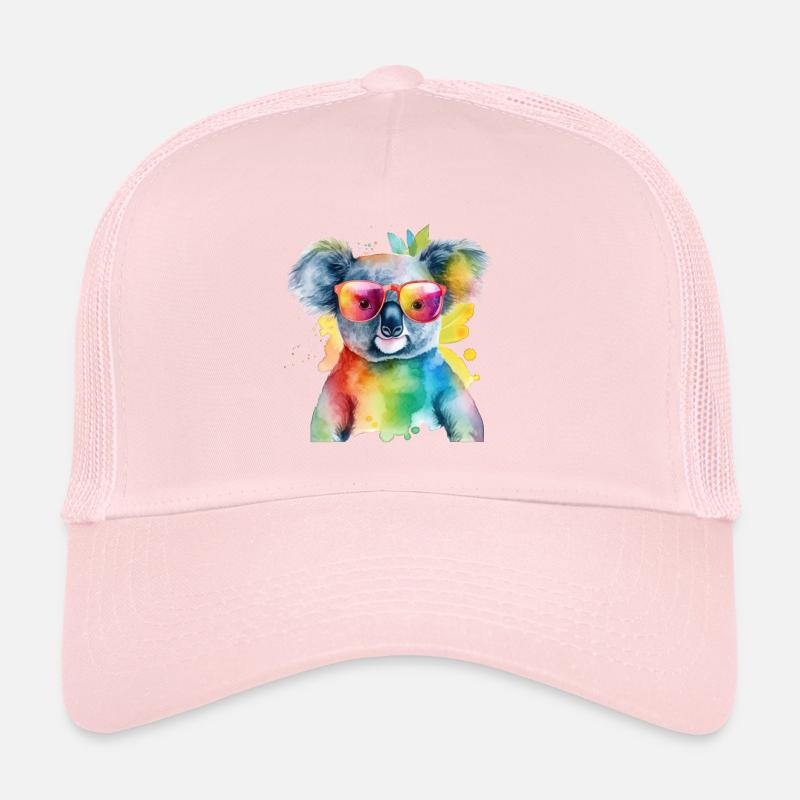 Koala coloré et cool avec des lunettes de soleil Casquette trucker 