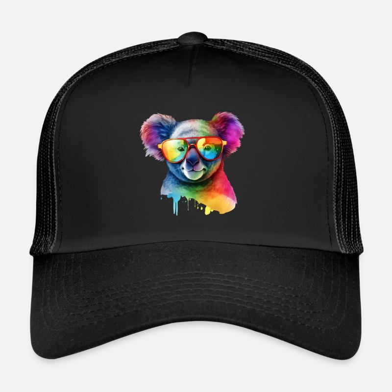 Koala coloré et cool avec des lunettes de soleil Casquette trucker 