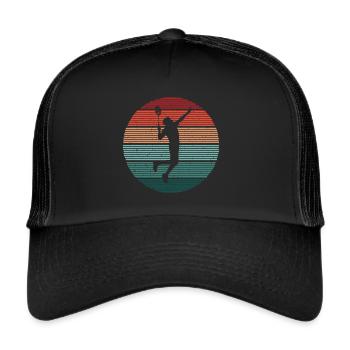 Badminton Vintage Badminton Player Badminton - Casquette trucker  - noir/noir - Devant