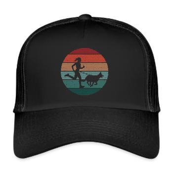 Chien Sports Chien Trekking Chien Course Canicross - Casquette trucker  - noir/noir - Devant