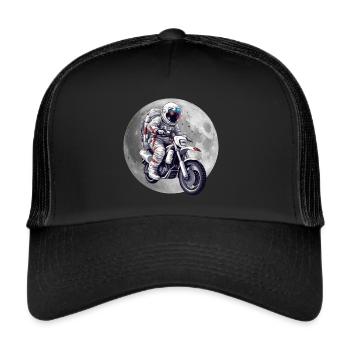Motorcycle Astronaut Motorcyclist Motorcycle Biker - Trucker Cap - black/black - Front