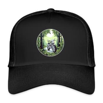 Adventure in the Green Motorcyclist Motorcycle - Trucker Cap - black/black - Front
