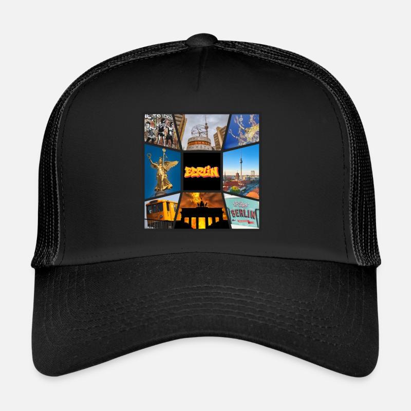 Berlin Skyline Germany City Collage Vintage Trucker Cap