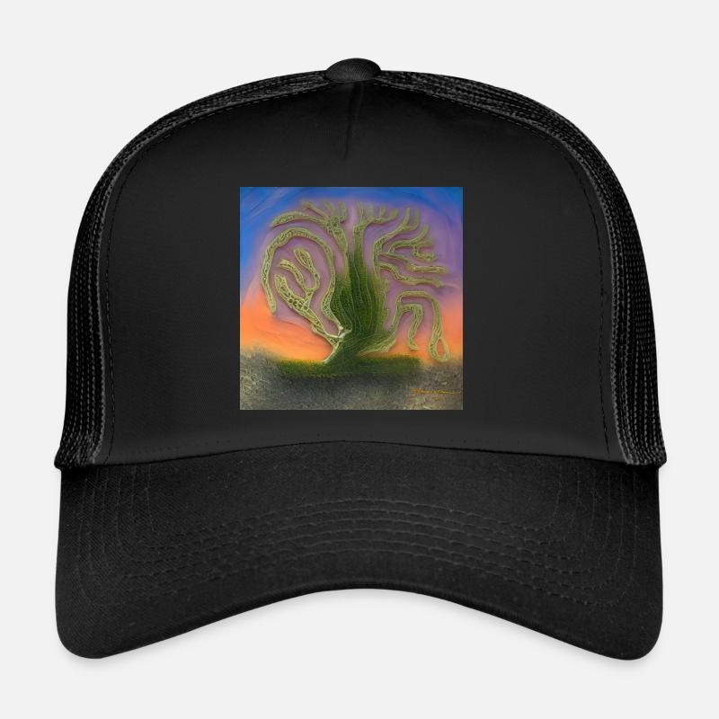 old tree in a sunny day - Trucker Cap - black/black
