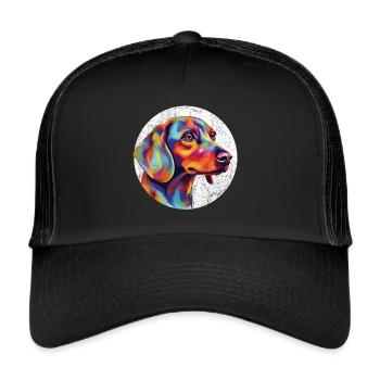 Cool and colorful dachshund for dog lovers - Trucker Cap - black/black - Front