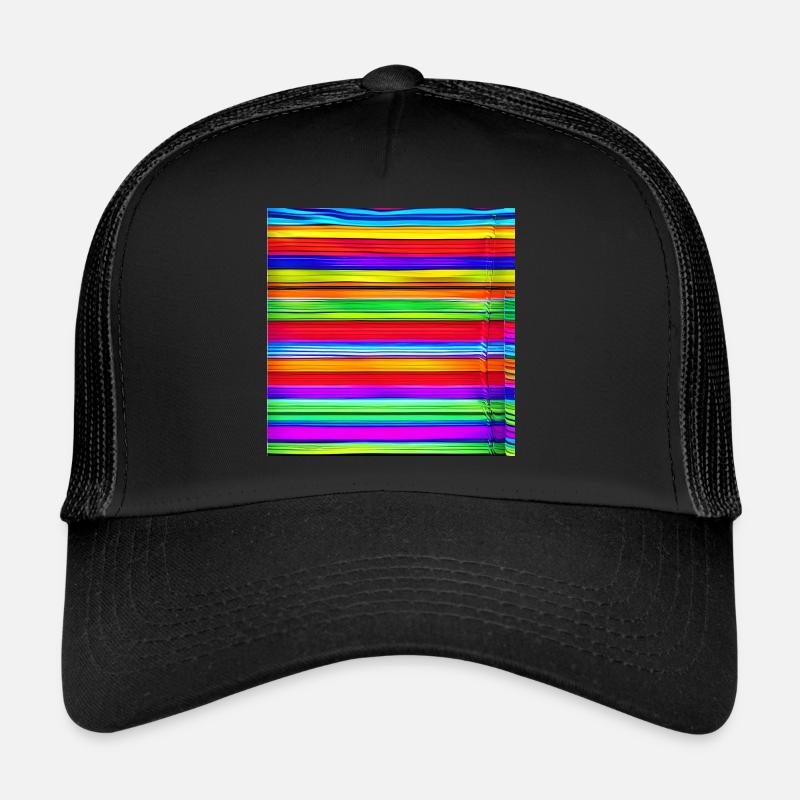 horizontale dünne Streifen in verrückten Farben Trucker Cap