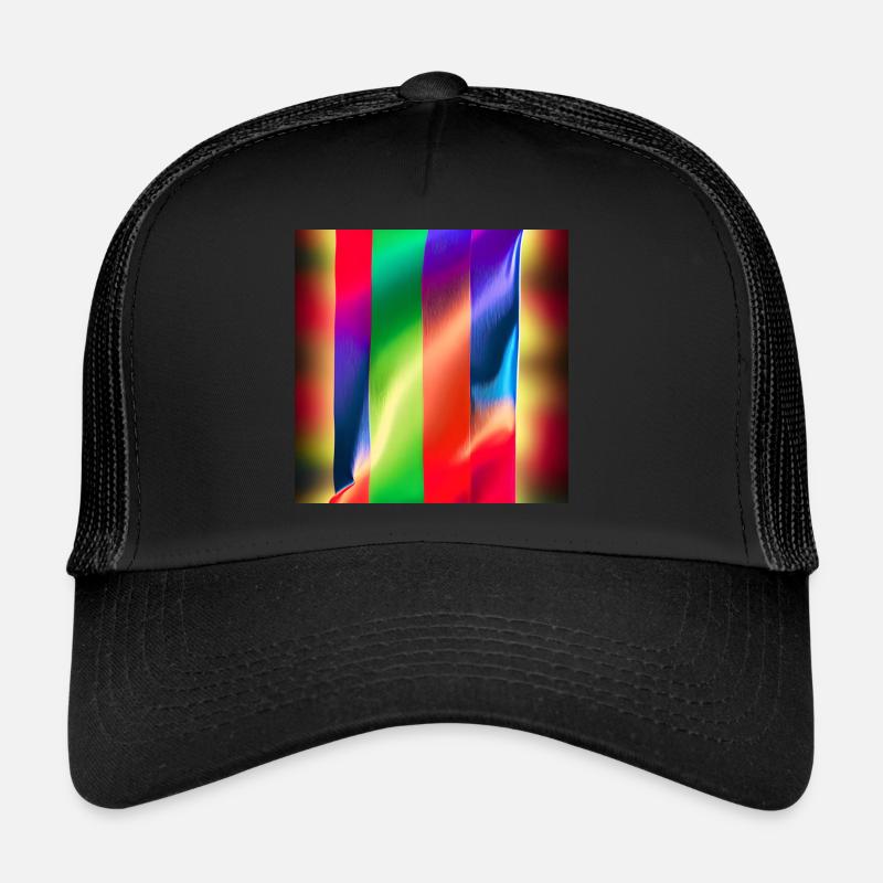 Verrückte vertikale Farben - Trucker Cap - Schwarz/Schwarz