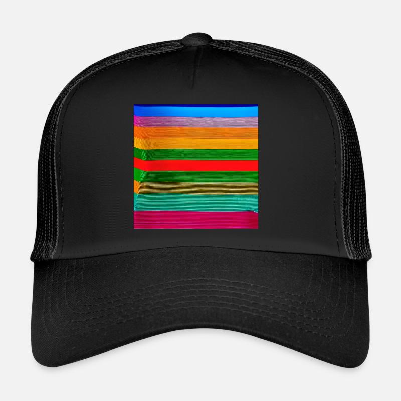 bandes épaisses horizontales de couleurs folles Casquette trucker 