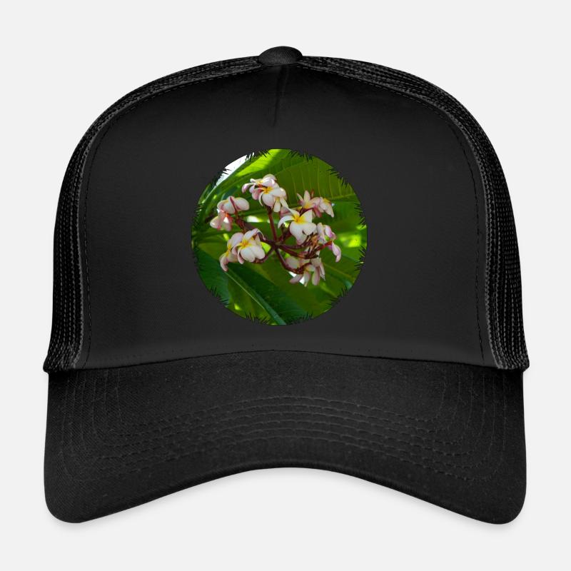 Fleurs de Plumeria frangipani Casquette trucker 