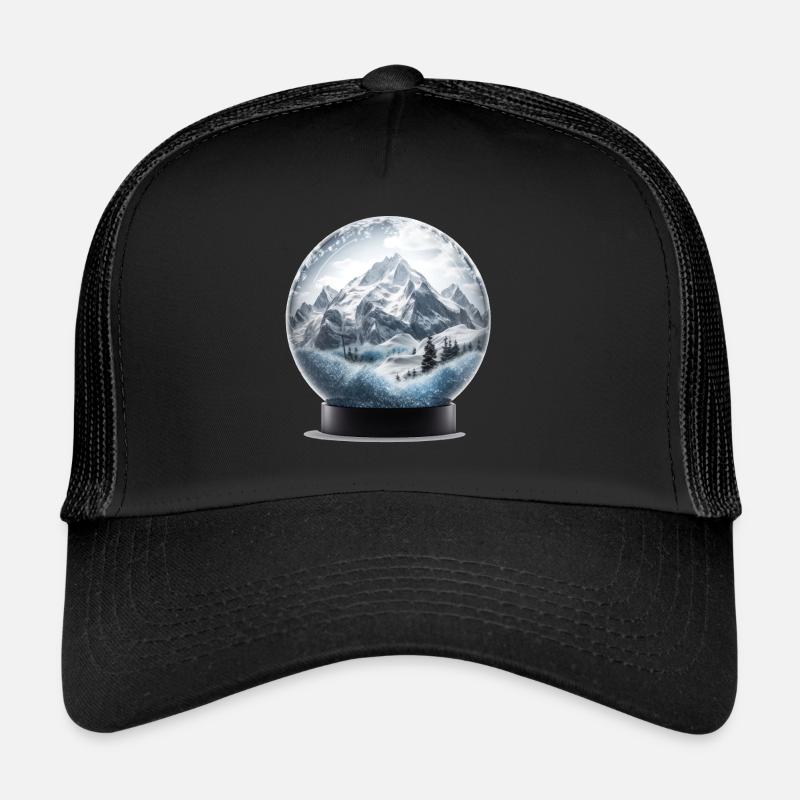 Les beautés de la terre dans une boule à neige - Casquette trucker - noir/noir