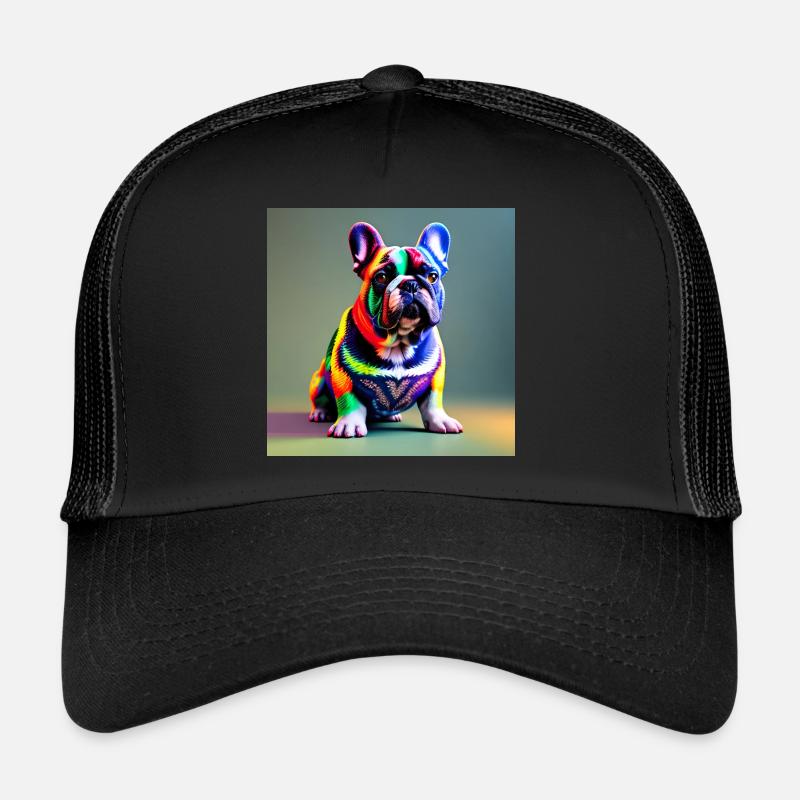 French Bulldog abstract - Trucker Cap - black/black