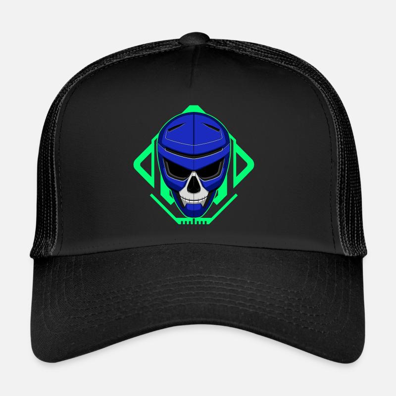 Totenkopf Roboter - Trucker Cap - Schwarz/Schwarz