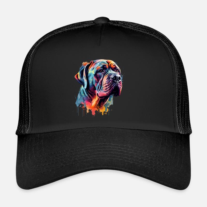Chien Mastiff coloré Casquette trucker 