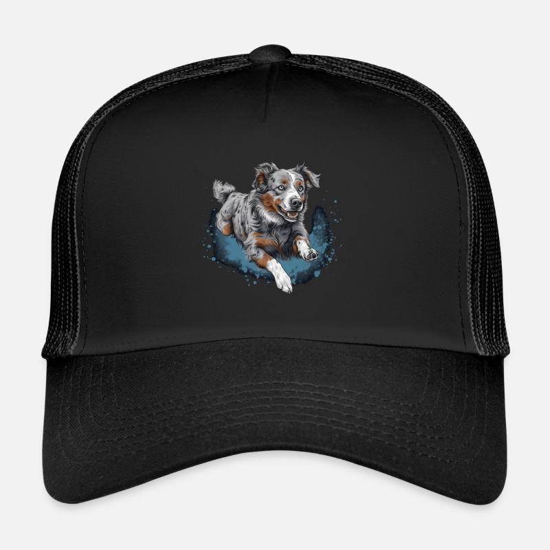 Berger australien Dock-Plongée dans l’eau - Casquette trucker  - noir/noir