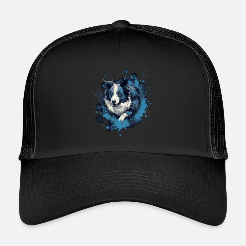 Border-collie Dock-Diving into Water Trucker Cap