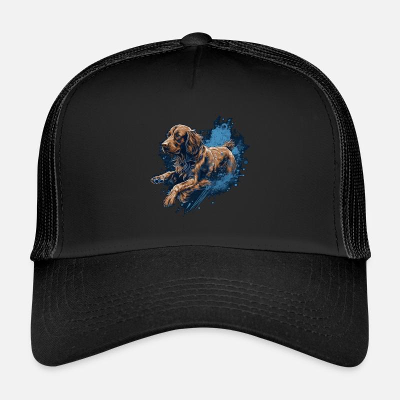 Irish-setter Dock-Diving into Water Trucker Cap