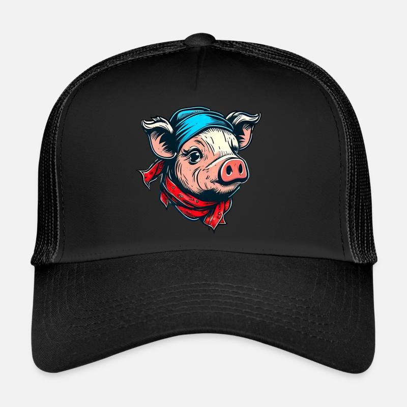 Schweinchen mit Kopftuch Trucker Cap