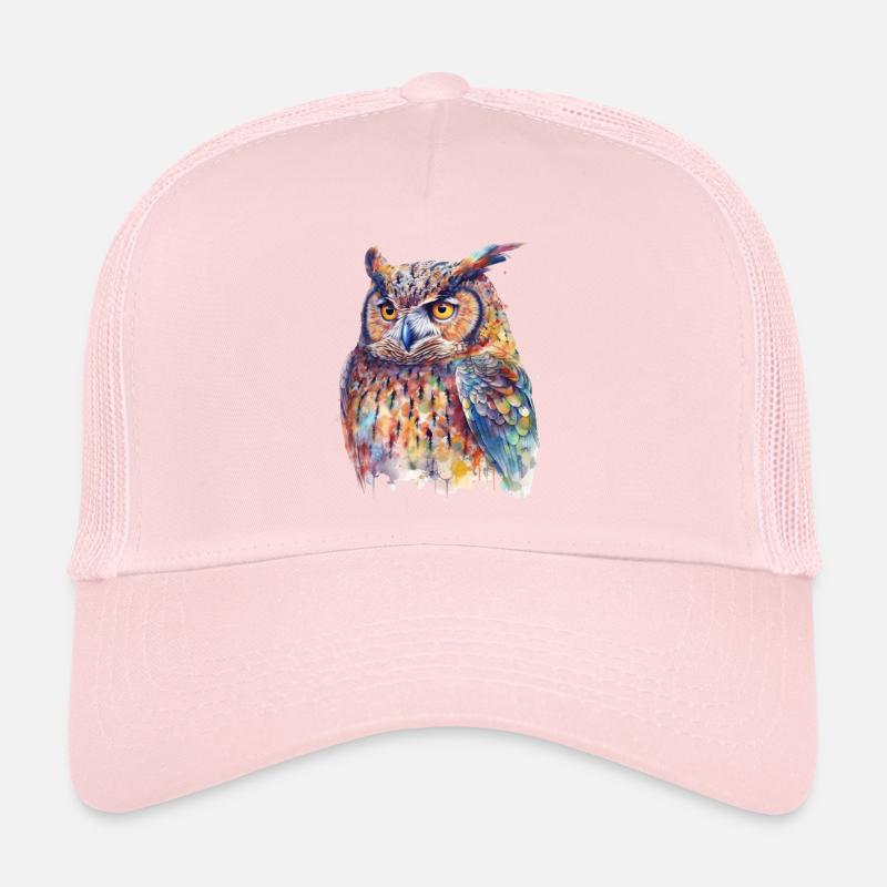 Bunte Magische Eule Aquarell Tier Vogel Wald Trucker Cap
