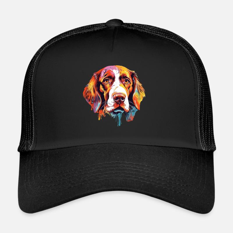 Design d’art coloré pour chiens bretons Casquette trucker 