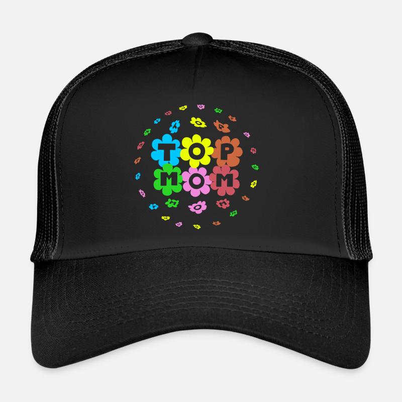 top-mom knallbunt - Trucker Cap - Schwarz/Schwarz
