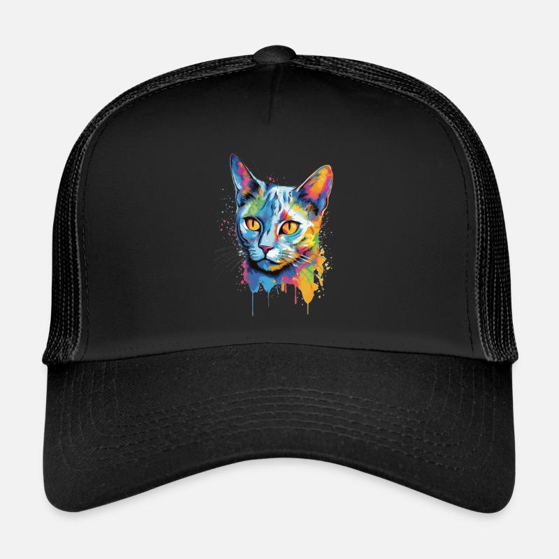 Colorful Russian-blue cat Trucker Cap