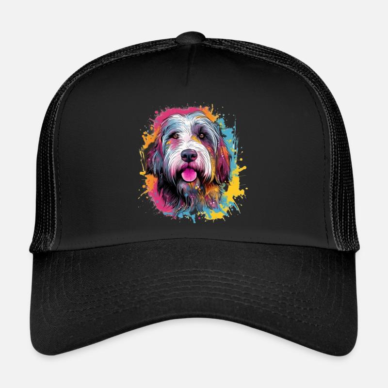 Colorful Bearded-collie Trucker Cap