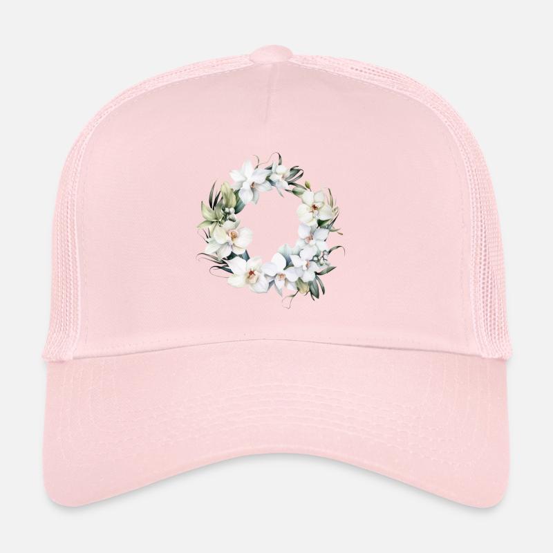 Plantes Couronne de fleurs Fleurs Orchidée Mariage blanc Casquette trucker 