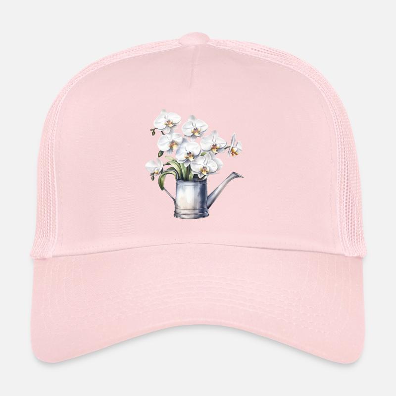 Fleurs Fleurs Orchidée Blanc Mariage Arrosoir Casquette trucker 
