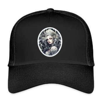 Goth Girl Gothic Mystical Pretty Mysterious - Trucker Cap - black/black - Front