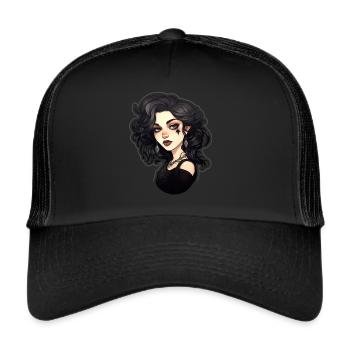 Goth Girl Gothic Mystical Horror Mysterious - Trucker Cap - black/black - Front