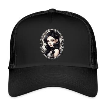 Goth Girl Gothic Mystical Horror Black - Casquette trucker  - noir/noir - Devant