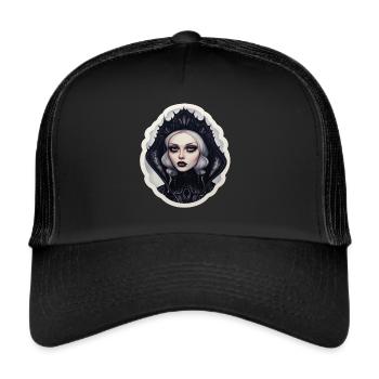 Goth Girl Gothic Vampire Horreur Evil Eye - Casquette trucker  - noir/noir - Devant