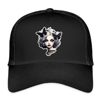 Goth Girl Gothic Mystic Black Butterflies - Casquette trucker  - noir/noir - Devant