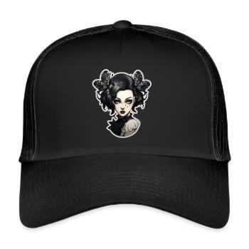 Goth Girl Gothic Butterfly Horreur Evil Eye - Casquette trucker  - noir/noir - Devant
