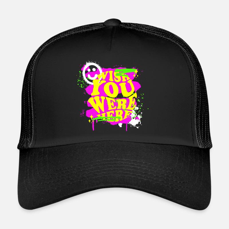 Wish You Were Here Distorted!!! - Trucker Cap - black/black