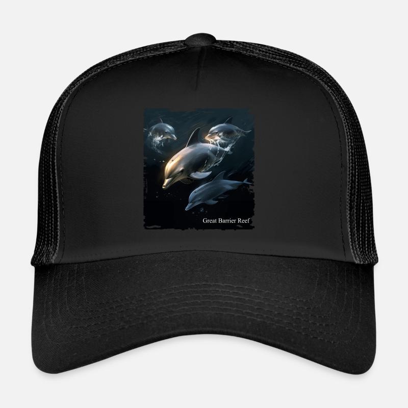 Delfinbeobachtung im Great Barrier Reef - Trucker Cap - Schwarz/Schwarz