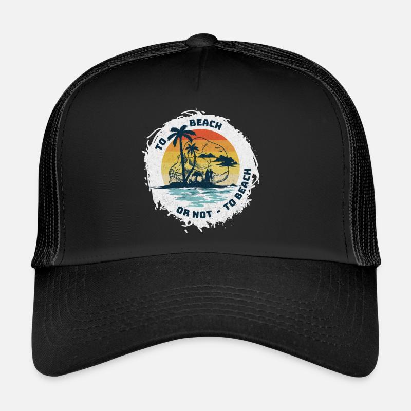 TO BEACH OR NOT? - Trucker Cap - black/black