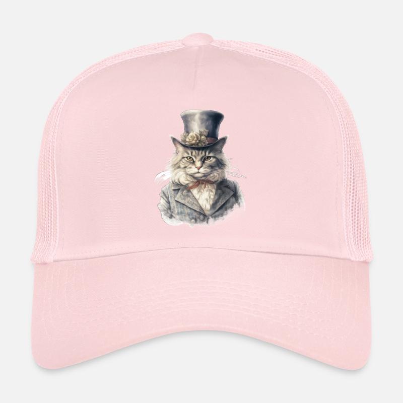 Cat in 1800 Years Style Dressed Noble Baroque Trucker Cap