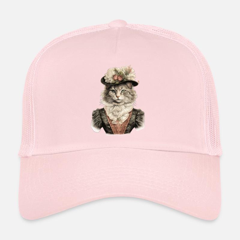 Cat in 1800 Years Style Dressed Noble Baroque Trucker Cap